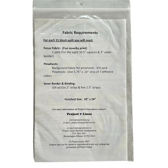 Project Linus - Let The Spinning Wheel ... Spin 3D Quilt Pattern Pinwheel Quilt - Picture 2 of 2